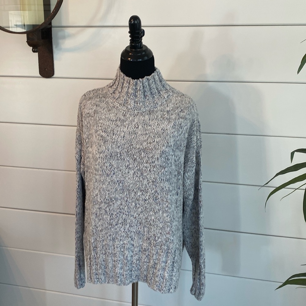 Michael Stars Gray Marled Turtleneck Sweater M